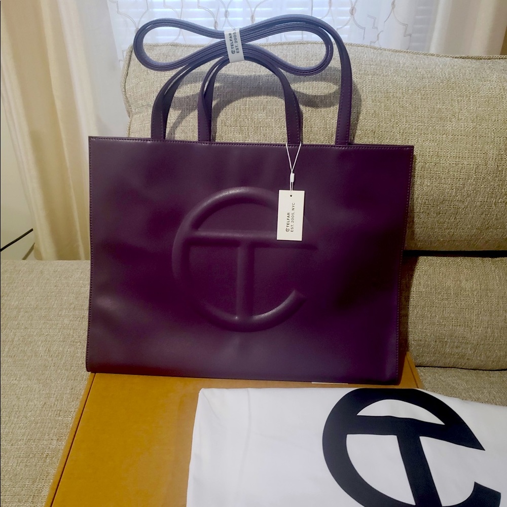 Large Telfar Eggplant Shopping Bag